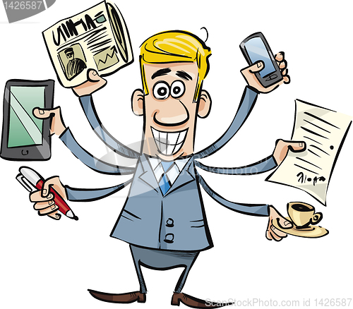 Image of busy businessman