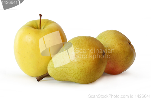 Image of One Apple and Two Pears