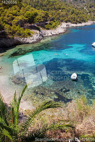 Image of Beautiful turquoise water in Kefalonia