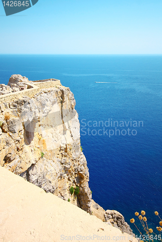 Image of Old Castle in the Lindos town, Rhodes, Greece 