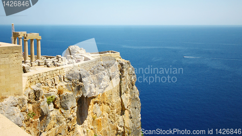 Image of Old Castle in the Lindos town, Rhodes, Greece 
