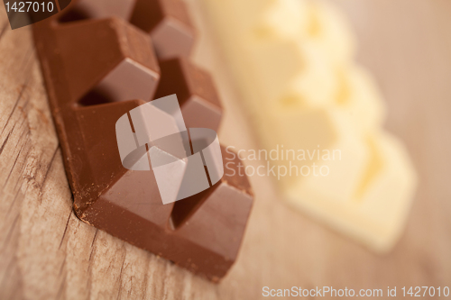 Image of White and brown chocolate