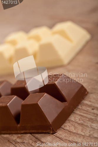 Image of White and brown chocolate