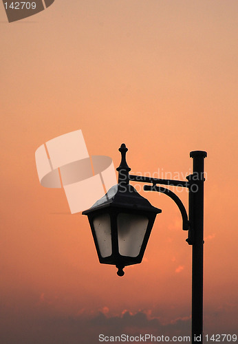 Image of Street lantern at sunset