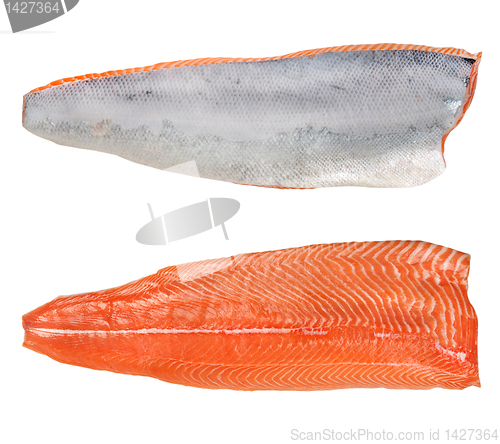 Image of the split salmon for sushi