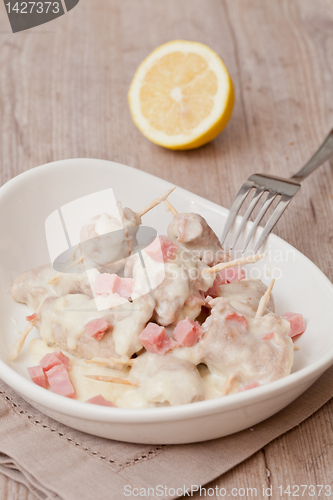 Image of meat rolls and ham