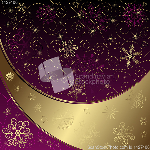 Image of Christmas purple-gold frame