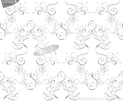 Image of vector seamless floral pattern