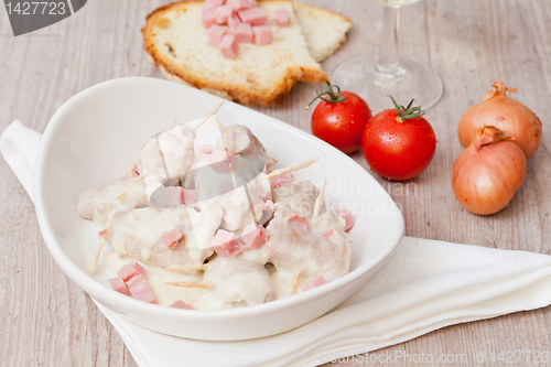 Image of meat rolls and ham