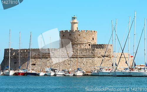 Image of Fort Saint Nicholas, Rhodes, Greece. 