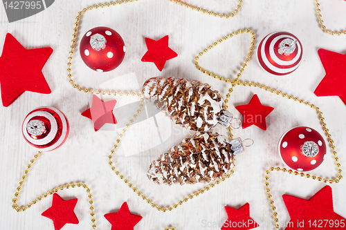 Image of Christmas balls and stars
