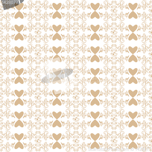 Image of Seamless floral and heart pattern