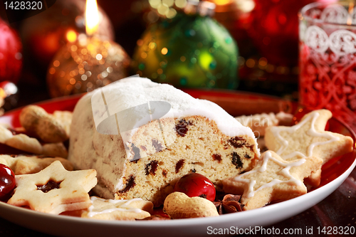 Image of Christmas stollen with gingerbread