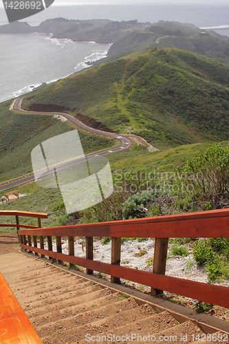 Image of Observation point and hills by ocean