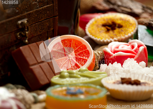 Image of still life with handmade soap