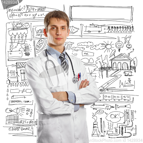 Image of young doctor man with stethoscope