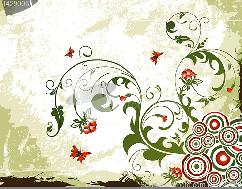 Image of Grunge flower background