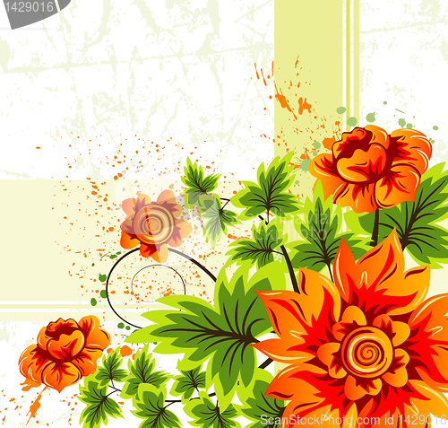 Image of Grunge flower background