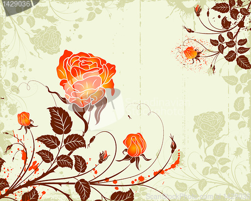 Image of Abstract grunge flower background