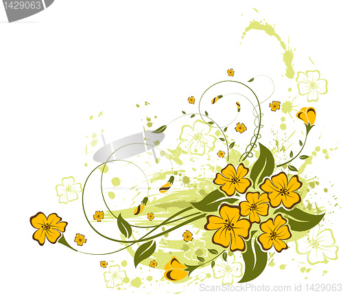 Image of Grunge flower background