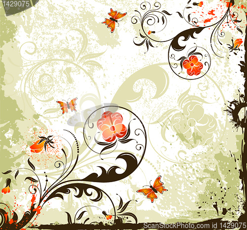 Image of Grunge flower background