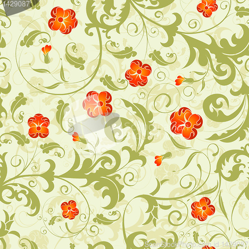 Image of Floral seamless pattern, vector