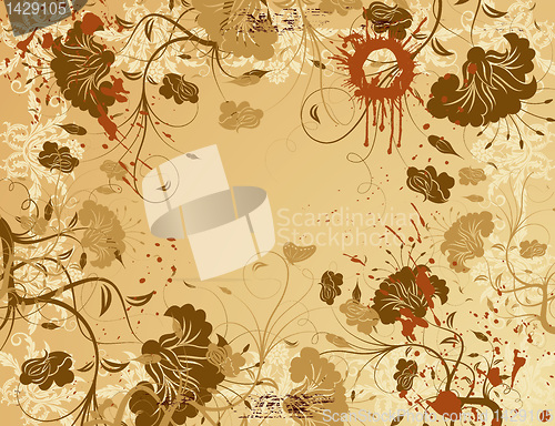 Image of Abstract grunge flower background