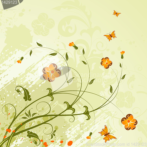 Image of Grunge flower background