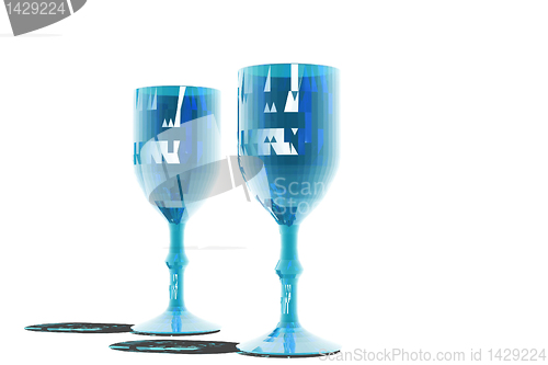 Image of BLUE WINEGLASSES