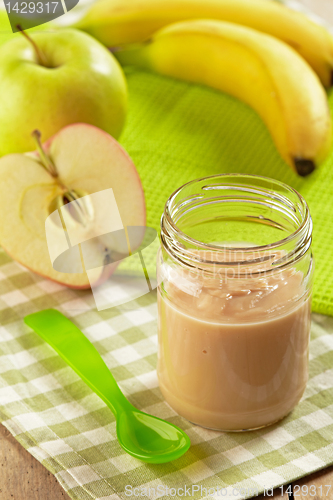 Image of apple and banana puree