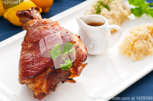 Image of original German BBQ pork  knuckle