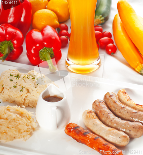 Image of selection of all main type of german wurstel saussages