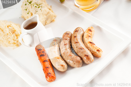 Image of selection of all main type of german wurstel saussages