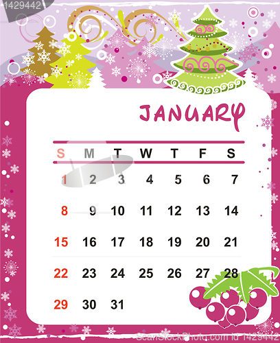 Image of Decorative Frame for calendar - January