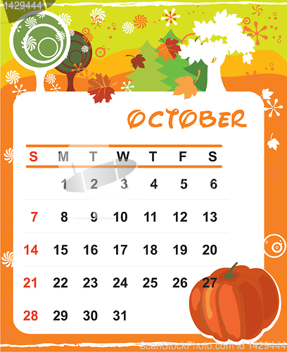 Image of Decorative Frame for calendar - October