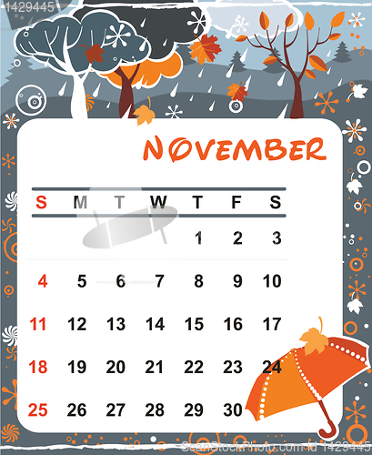 Image of Decorative Frame for calendar - November
