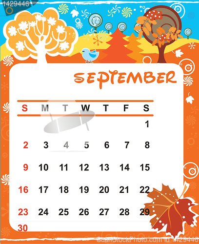 Image of Decorative Frame for calendar - September