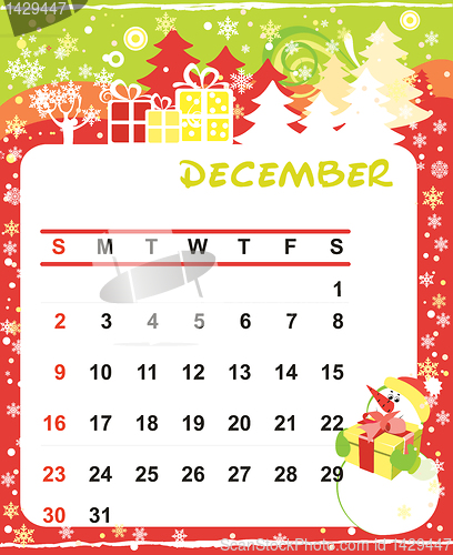 Image of Decorative Frame for calendar - December