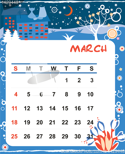 Image of Decorative Frame for calendar - March