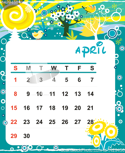 Image of Decorative Frame for calendar - April