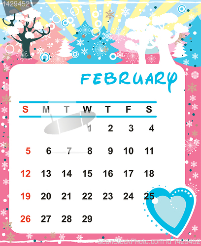 Image of Decorative Frame for calendar - February