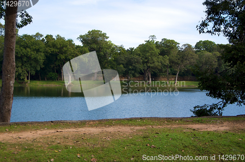 Image of Cambodia, Siem Reap, Angkor, lake in the jungle