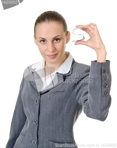 Image of business woman holding a currency