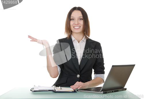 Image of secretary with a laptop