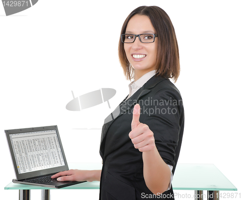 Image of secretary with a laptop