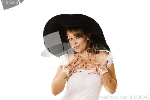 Image of woman in black hat 