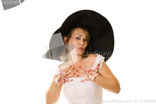 Image of woman in black hat 