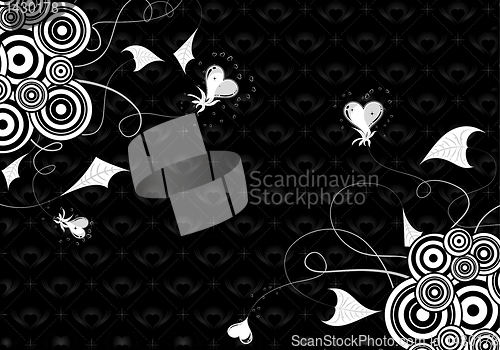 Image of Valentines Day background with hearts and florals