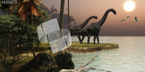 Image of Brachiosaurus Sunset