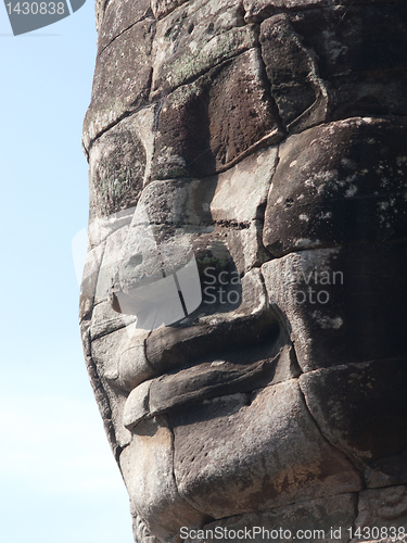 Image of Stone face at the Bayon Temple in Cambodia